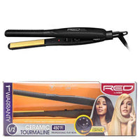 Thumbnail for Red by Kiss Ceramic Tourmaline Professional Flat Iron with Temperature Control, 1/2 Inch (Max 450°F)