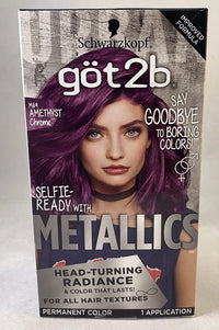Thumbnail for got2b Metallics Permanent Hair Color M68 Amethyst Chrome – Long Lasting Metallic Hair Dye