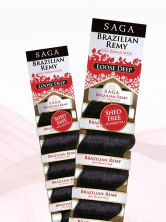 SAGA Brazilian Remy Loose Deep Hair Extensions: Luxurious and Natural - Elevate Styles
