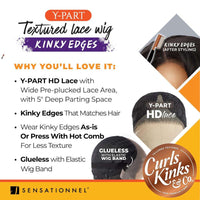 Thumbnail for Sensationnel Curls Kinks & Co. Y-Part Textured Lace Wig - Y-PART KINKY VOLUME CURL 14