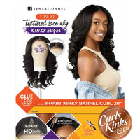 Thumbnail for Sensationnel Curls Kinks & Co. Glueless Y-Part Textured Lace Wig – Y-Part Kinky Barrel Curl 20