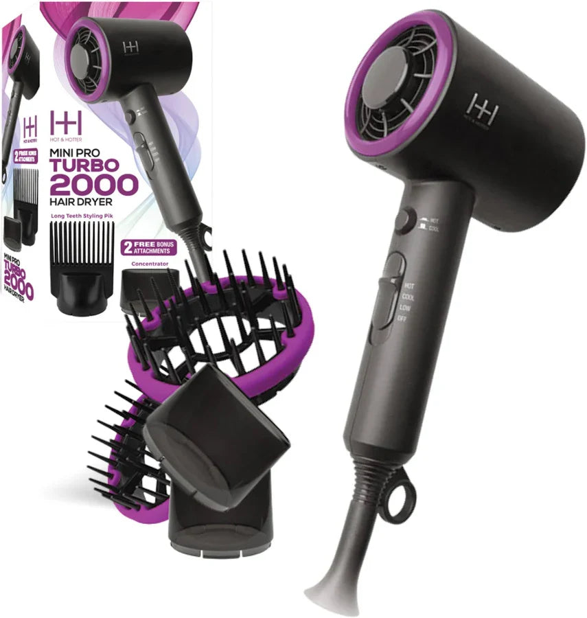 Hot & Hotter Mini Pro Turbo 2000 Hair Dryer