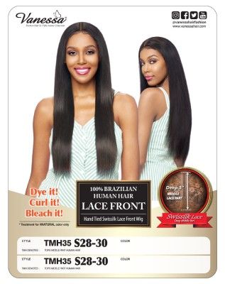 TMH35 S28-30 100% Brazilian Human Hair Lace Front Wig by Vanessa
