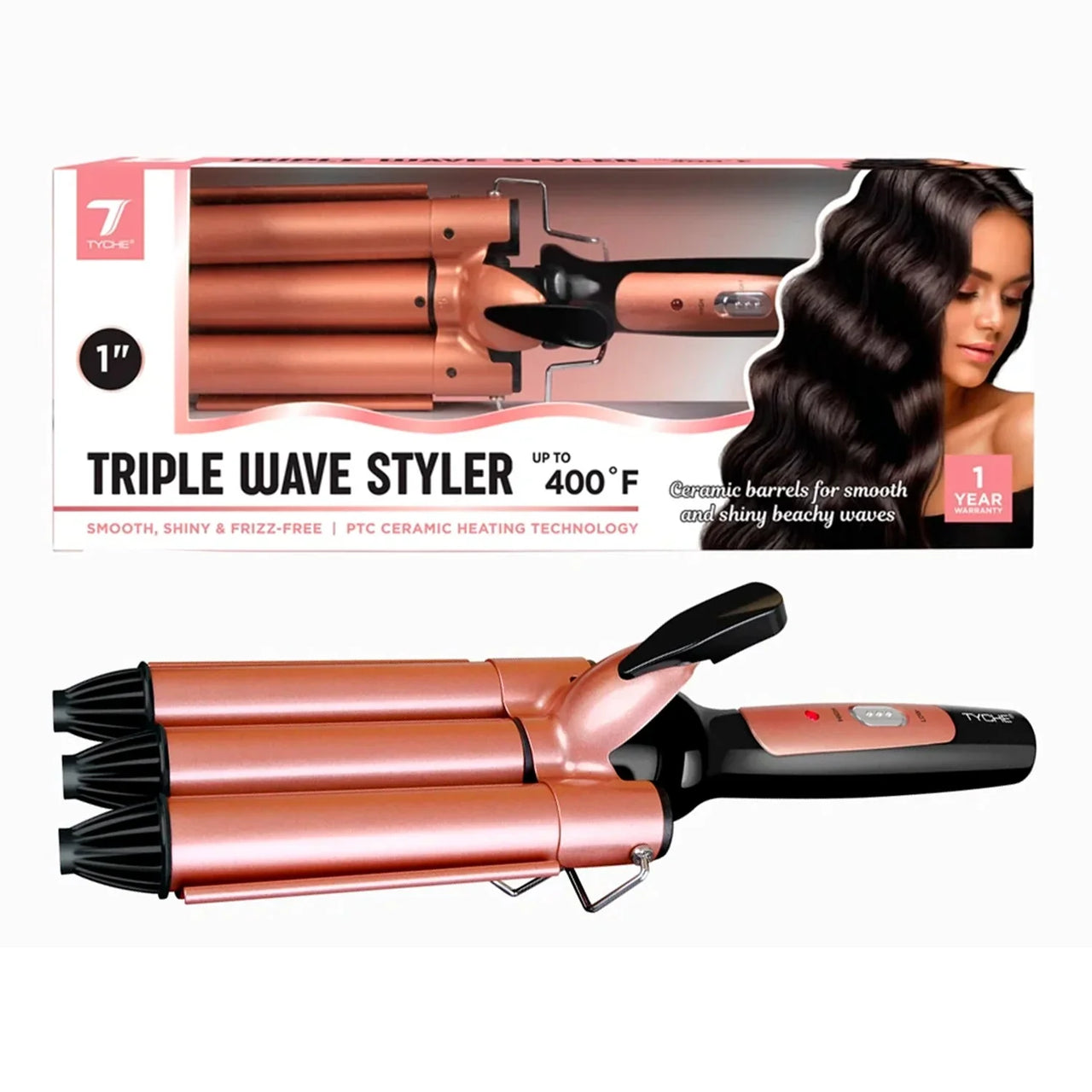 Tyche Triple Wave Styler 1" - Elevate Styles