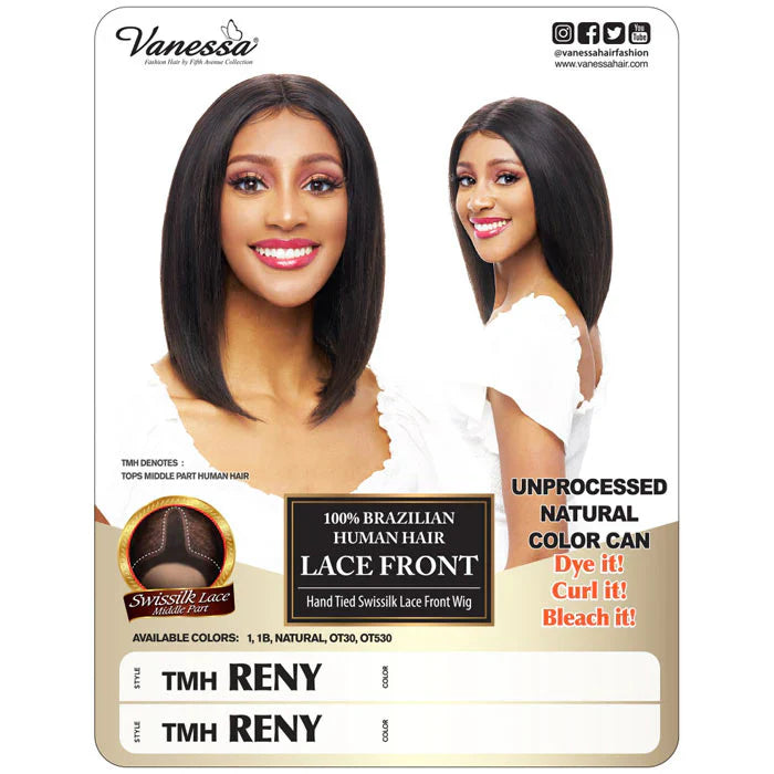 TMH RENY Unprocessed 100% Brazilian Human Hair Lace Front Wig by Vanessa
