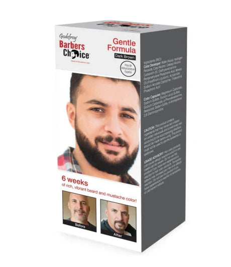 Godefroy Barbers Choice Beard & Mustache Color Gentle Formula Dark Brown - Elevate Styles