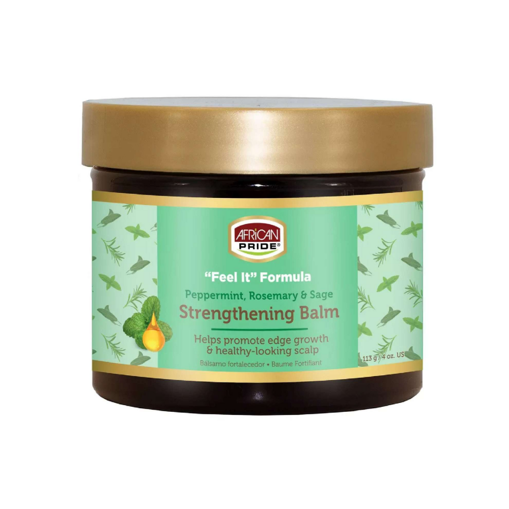 African Pride "Feel It" Formula Peppermint, Rosemary & Sage Strengthening Balm – 4 oz - Elevate Styles