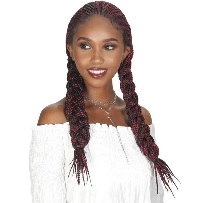 Zury Sis Diva 30" Fulani Box Braided Lace Front Wig Fulani Box