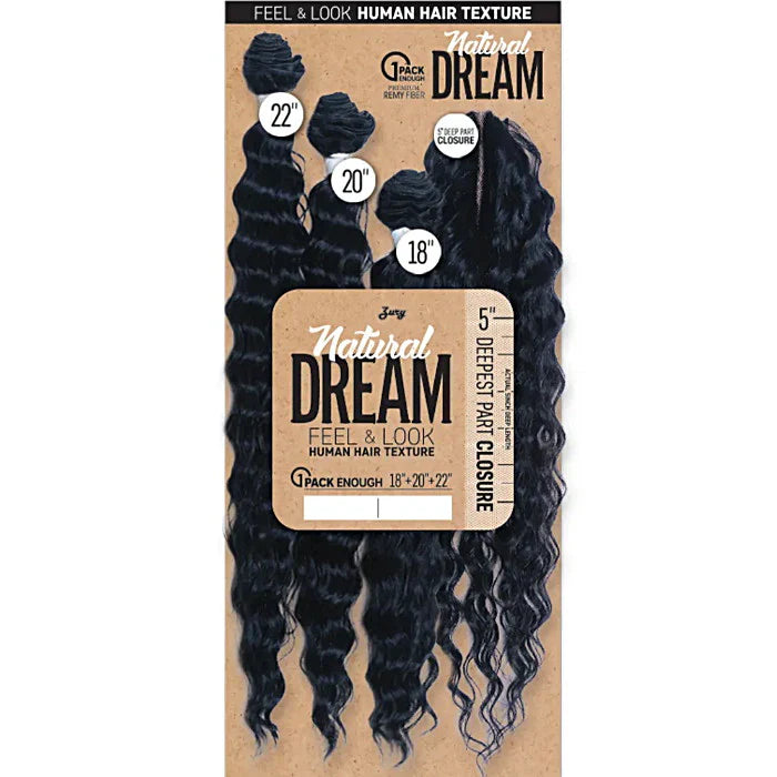 Zury Sis Natural Dream Multi Deep Wave 18 20 22 with 5 Inch Deep Closure