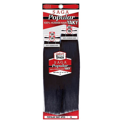 Saga Popular Yaky 100% Human Hair Weave Yaky 4pcs 8" - 8" - 10" - 10" - Elevate Styles

