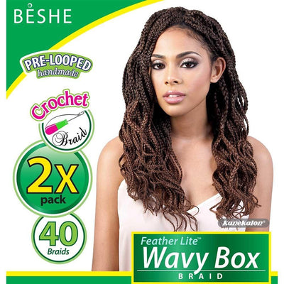 Beshe Crochet Braid Feather Lite 2x Wavy Box Braid 20" C.WBOX220 - Elevate Styles
