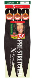 Thumbnail for BOX DEAL Outre Synthetic Hair Braids X-Pression Kanekalon 3X Pre Stretched Braid 42