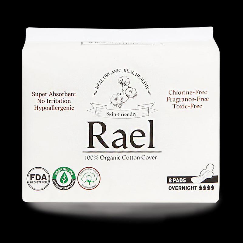 Rael Organic Cotton Menstrual Overnight with Wings - 2Pack-16total - Elevate Styles