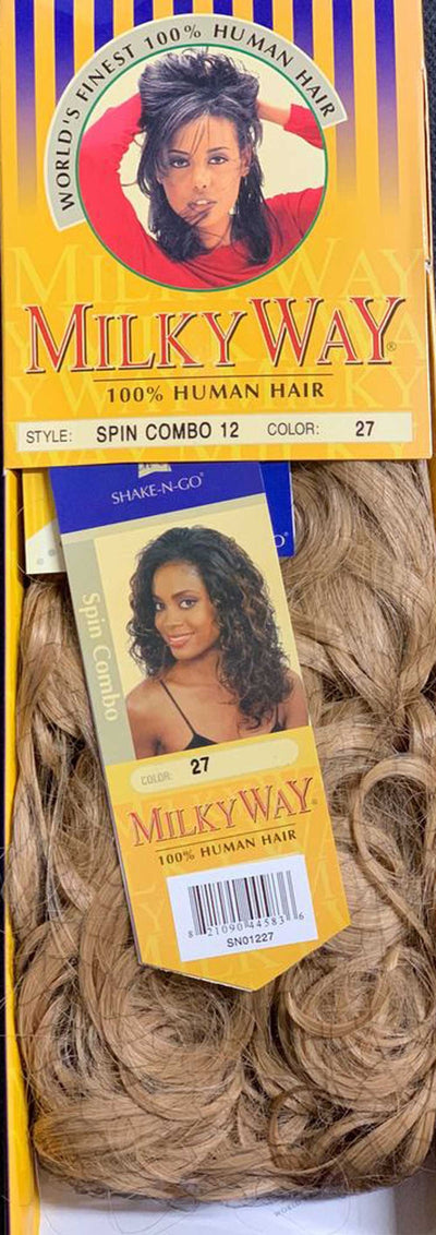 Milkyway™ 100% Human Hair Twin Pack Spin Combo Weaving 12" - Elevate Styles
