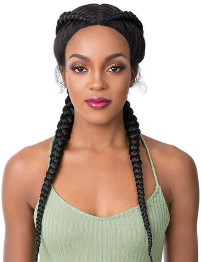 Its A Wig Pre-Styled Hand-Braided Swiss Lace Front WIg Dutch Cornrow Braid - Elevate Styles
