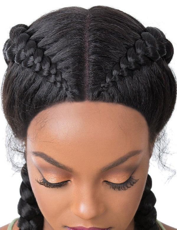 Its A Wig Pre-Styled Hand-Braided Swiss Lace Front WIg Dutch Cornrow Braid - Elevate Styles