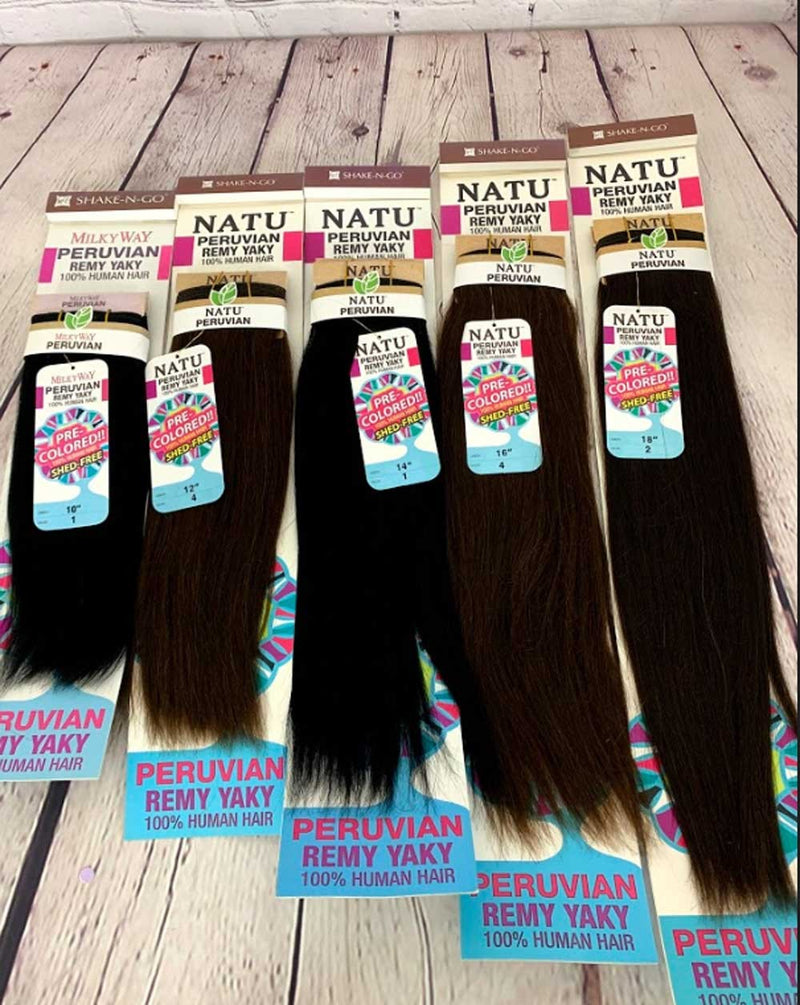 Shake N Go Natu Premium Remy Yaky 100% Human Hair Weaving 10"-18" CLEARANCE - Elevate Styles