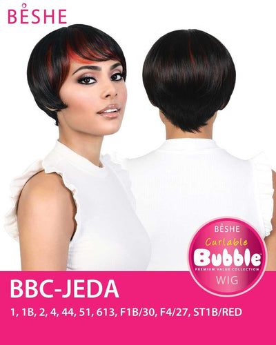 Beshe Synthetic Curlable Bubble Bob Pixie Short Wig BBC-JEDA - Elevate Styles
