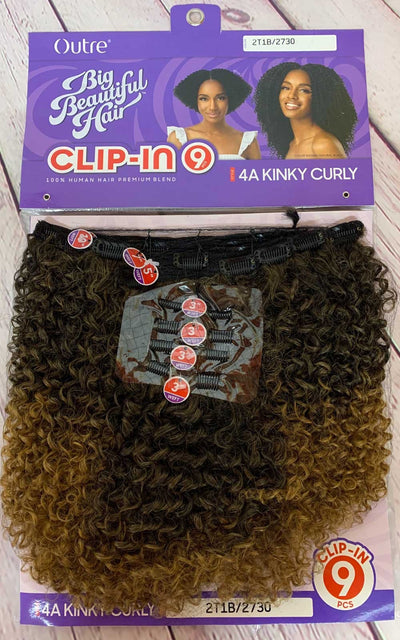 Outre Big Beautiful Hair Clip-In 9 Pcs 4A Kinky Curl 10" - Elevate Styles
