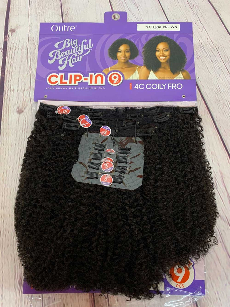 Outre Big Beautiful Hair Clip-In 9 Pcs 4C Coily Fro 10" - Elevate Styles
