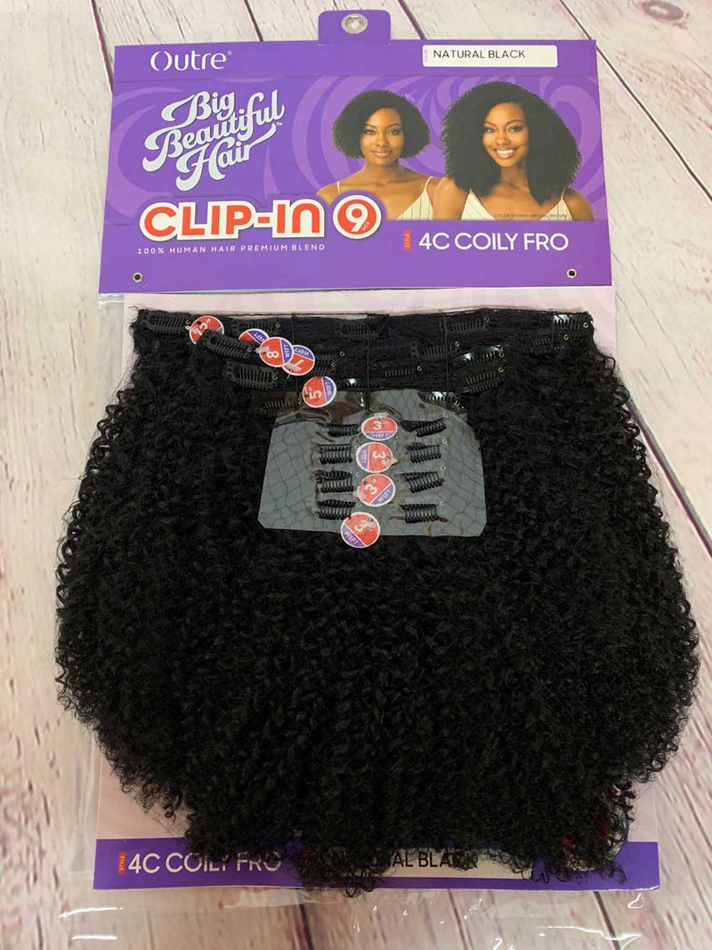 Outre Big Beautiful Hair Clip-In 9 Pcs 4C Coily Fro 10" - Elevate Styles