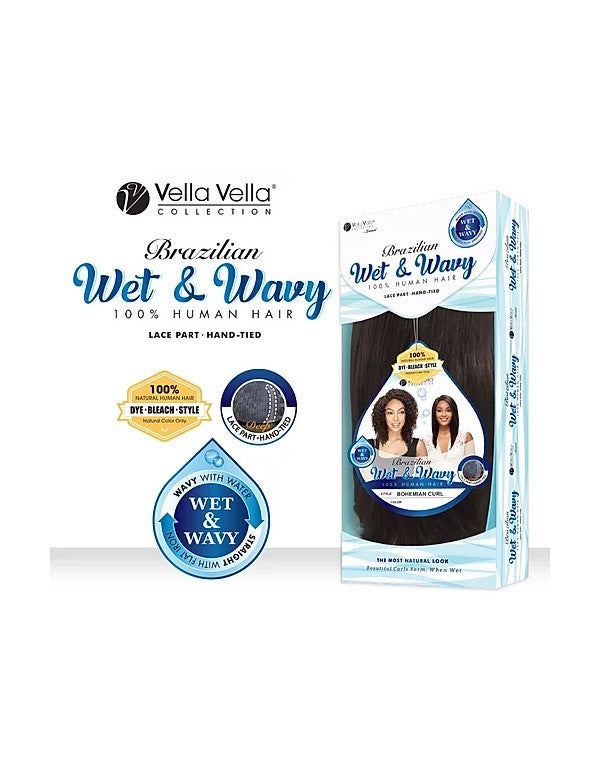 Sensual Vella Vella Brazilian 100% HH Wet & Wavy Lace Part Wig Bohemian - Elevate Styles