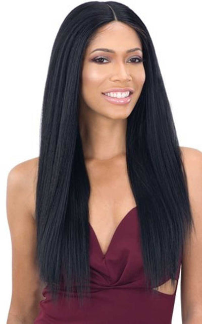 Organique 5" Deep Center Lace Part Lace Front Wig Light Yaky Straight 24" - Elevate Styles

