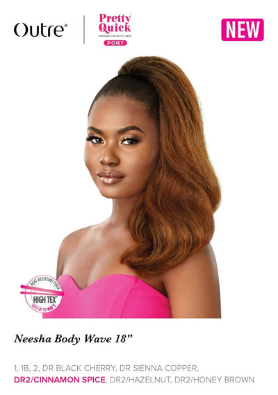 Outre Premium Synthetic Pretty Quick Ponytail Neesha Body Wave 18" - Elevate Styles
