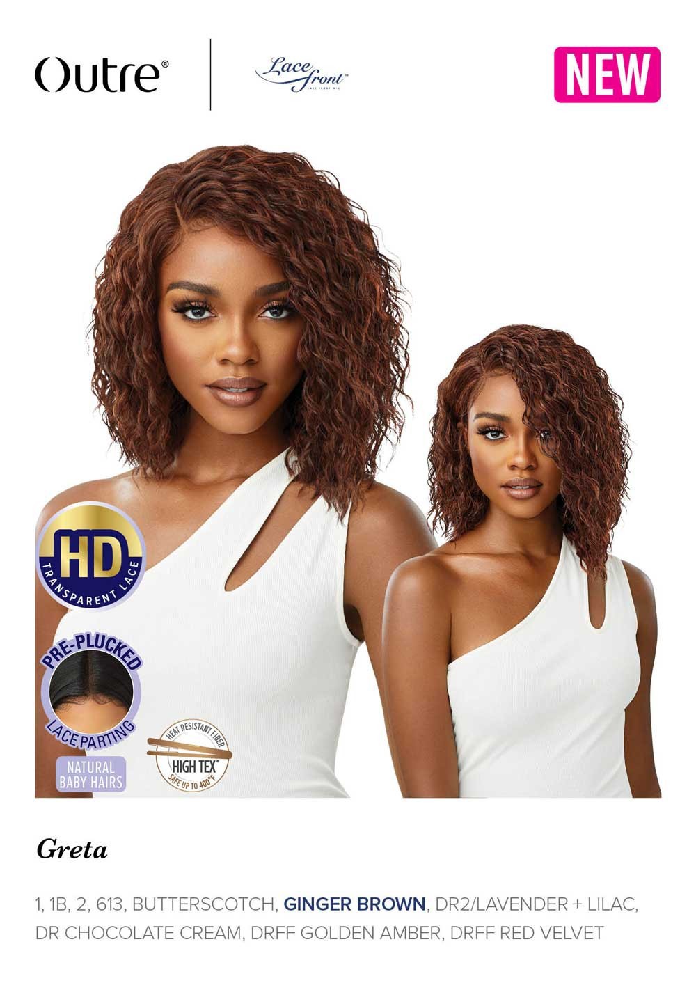 Outre Synthetic Pre-Plucked HD Transparent Lace Front Wig Greta - Elevate Styles