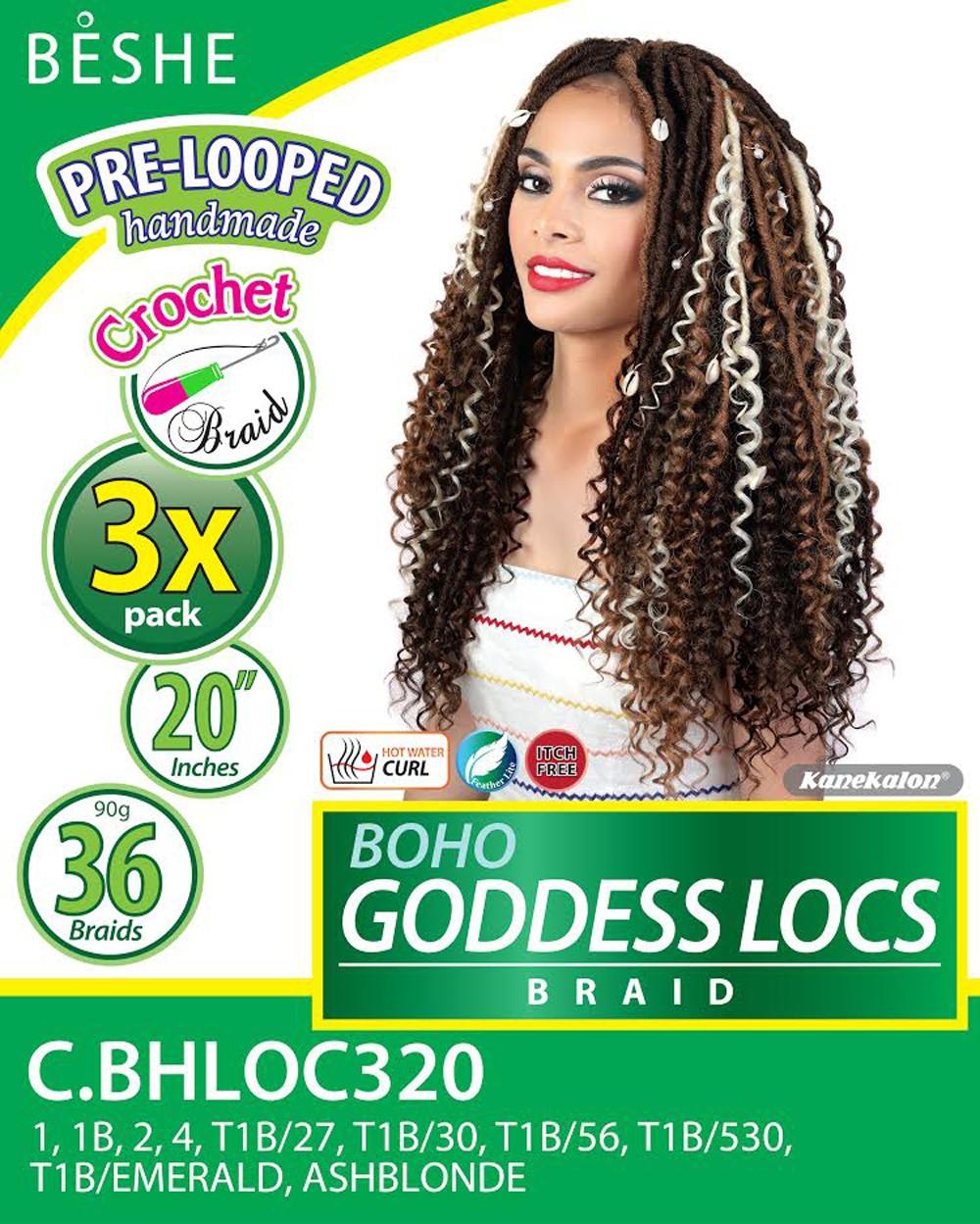 Beshe Crochet 3x Braid Pre-Looped Bulk 20" Boho Goddess Locs C.BHLOC320 - Elevate Styles