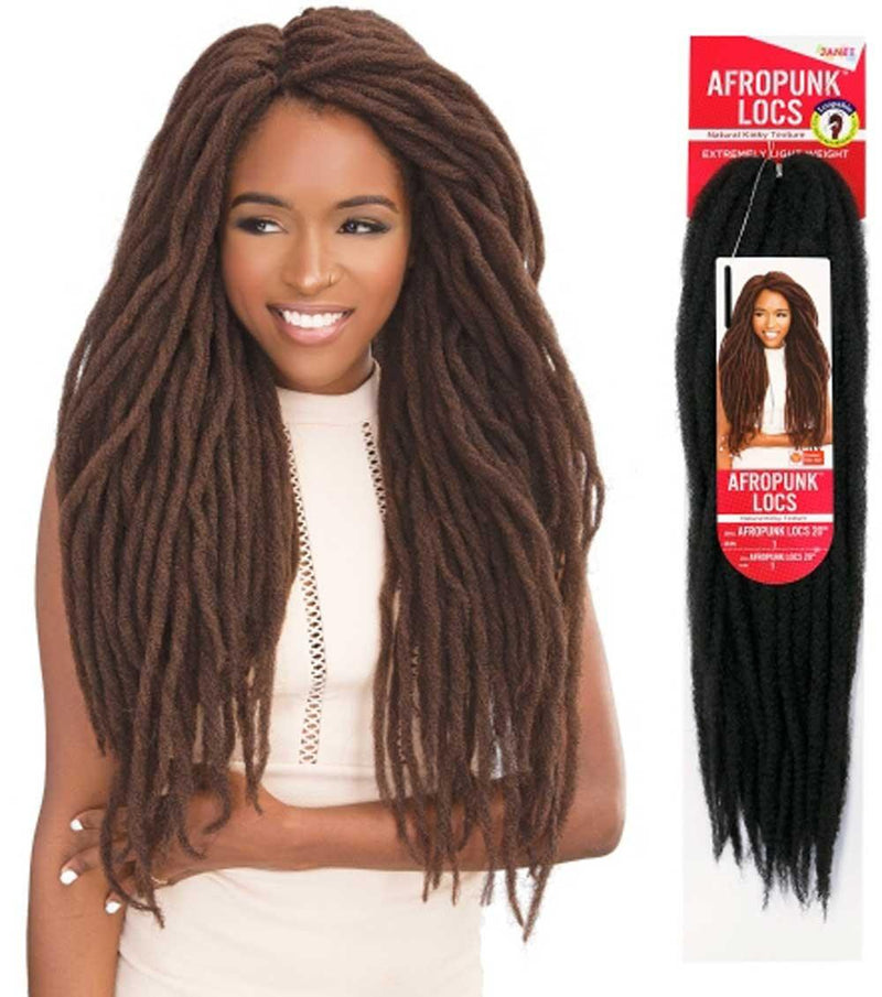 Janet Collection Afro Punk Locs Natural Kinky Texture Crochet Braids 20" - Elevate Styles