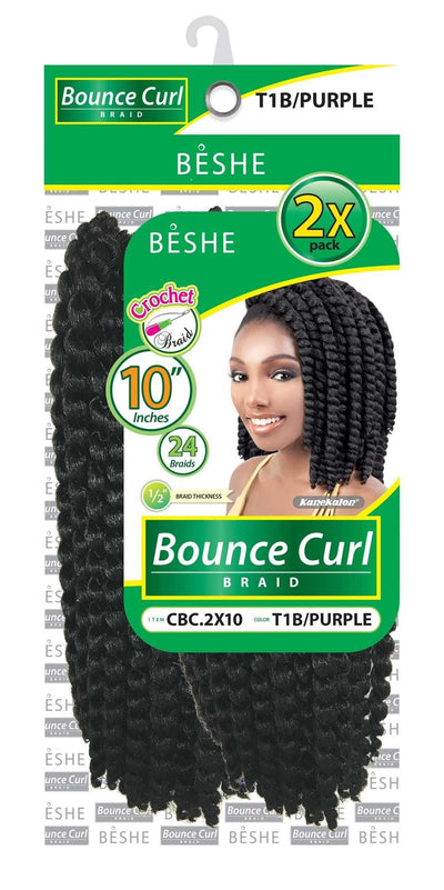 Beshe Crochet 2x Braid Pre-Looped Crochet Braid Bounce Curl 10" CBC.2x10 - Elevate Styles
