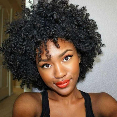 Its a Cap 100% Human Hair Wig HH Afro Curl - Elevate Styles
