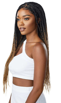 Thumbnail for Outre 13x4 HD Pre-Braided Lace Front Wig Knotless Triangle Part Braids - Elevate Styles
