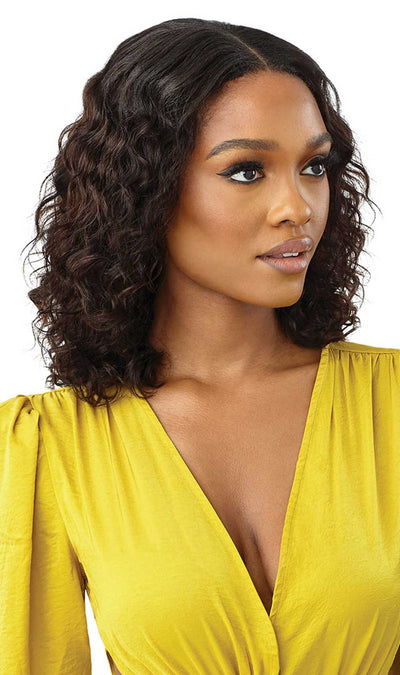 My Tresses Gold Label 9A Unprocessed Human Hair U-Part Leave Out Wig Aruban Wave 12" - Elevate Styles
