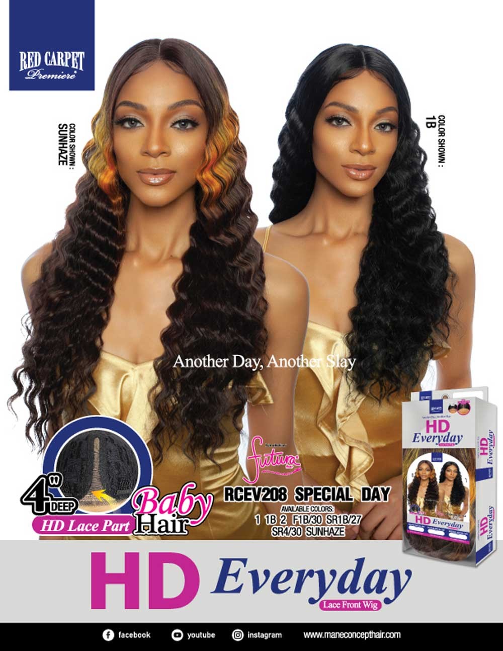 Mane Concept Red Carpet 4" Deep Pre-Plucked Part HD Everyday Lace Front Wig RCEV208 Special Day - Elevate Styles