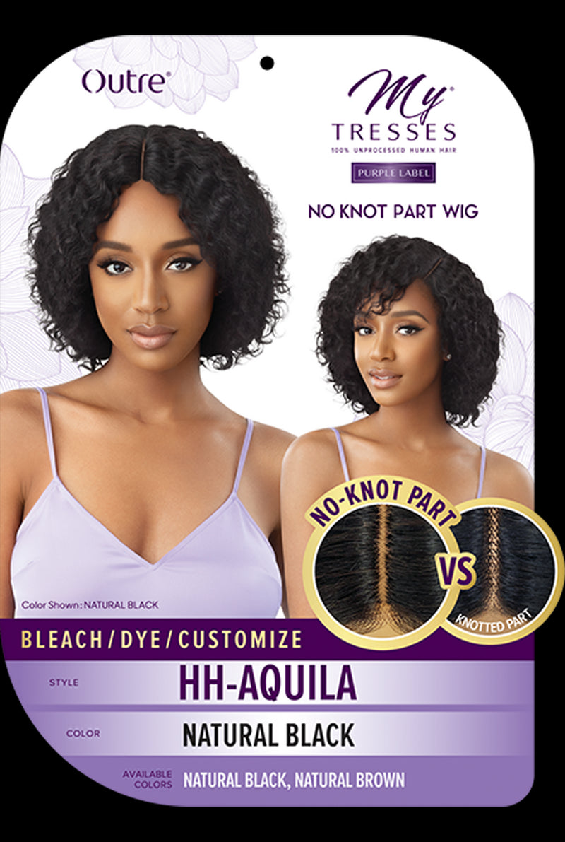 Outre My Tresses Purple Label No Knot Part 100% Unprocessed Human Hair Wig Aquila - Elevate Styles