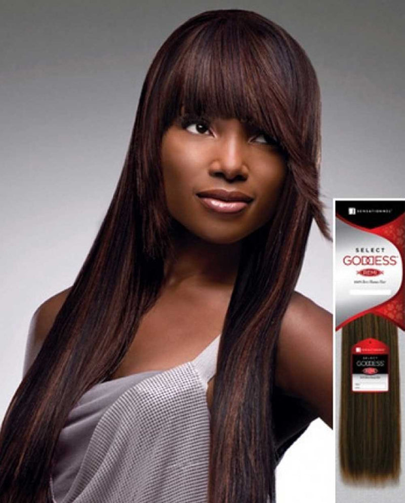 Sensationnel Goddess Select 100% Remi Human Hair Yaki Weaving 10S" - Elevate Styles