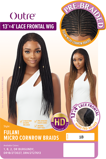 Outre Synthetic 13x4 HD Pre-Braided Lace Front Fulani Micro Cornrow Braid Lace  Wig - Elevate Styles