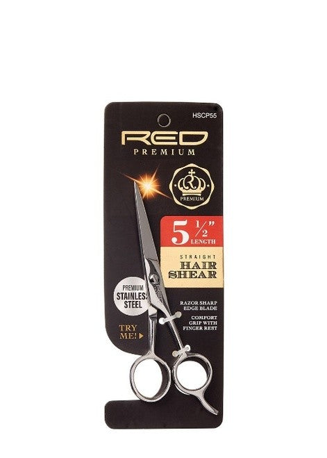 Red Premium 5 1-2" Straight Hair Shear Scissors - Elevate Styles