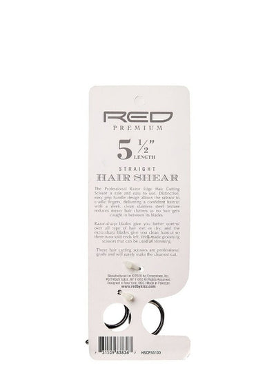 Red Premium 5 1-2" Straight Hair Shear Scissors - Elevate Styles
