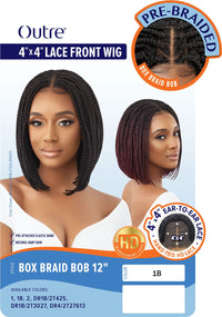 Thumbnail for Outre 4x4 Pre-Braided Lace Front Wig - Box Braid Bob 12