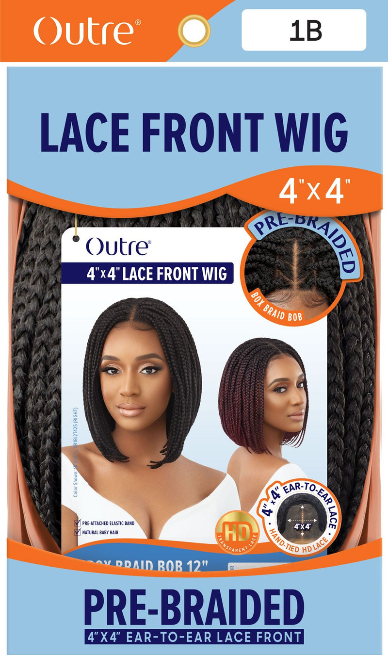 Outre 4x4 Pre-Braided Lace Front Wig - Box Braid Bob 12" - Elevate Styles