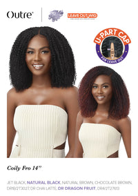 Thumbnail for Outre Big Beautiful Hair Human Blend Leave Out U Part Wig Coily Fro 14