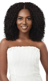 Thumbnail for Outre Big Beautiful Hair Human Blend Leave Out U Part Wig Afro Curls 16