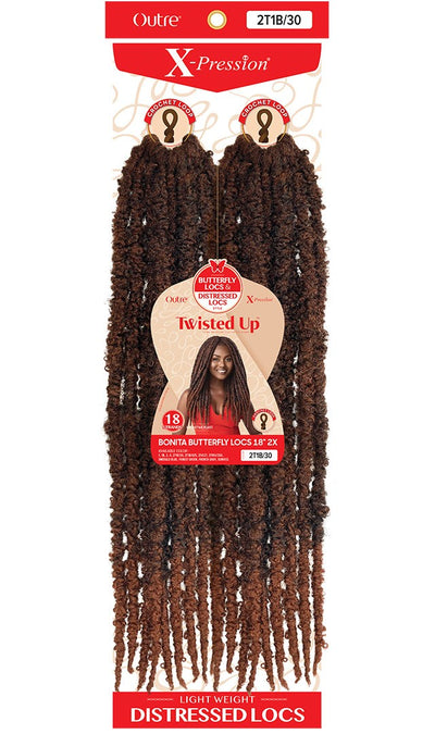 Outre X-Pression Twisted-Up Crochet Braid - Bonita Butterfly Locs 18" 2x - Elevate Styles
