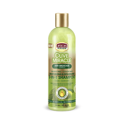 African Pride Olive Miracle Anti-Breakage Formula 2-IN-1 Shampoo 12 Oz - Elevate Styles