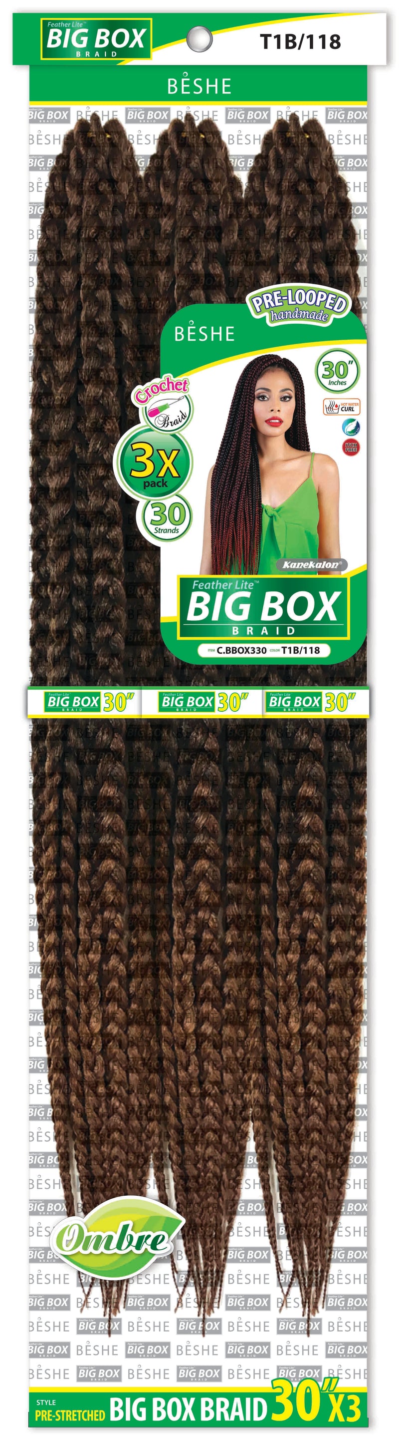 Beshe Crochet Braid Feather Lite 3x BIG BOX Braid C.BBOX330 - Elevate Styles