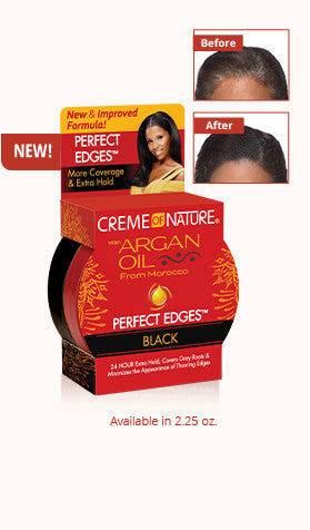 Creme Of Nature Argan Oil Perfect Edges Black Gel 2.25 Oz - Elevate Styles