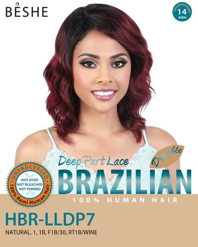 Beshe 100% Brazilian Remi Human Hair Deep Lace Part Wig HBR-LLDP7 - Elevate Styles
